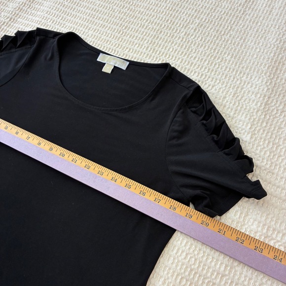 Michael Kors Black Top Cutout Ruffle‎ Sleeve Round Neck Womens - Picture 9 of 9